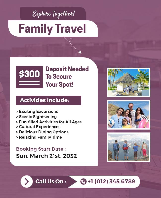 Family Travel Adventure Flyer Template