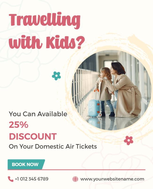 Family Travel Discount Promotion Flyer Template