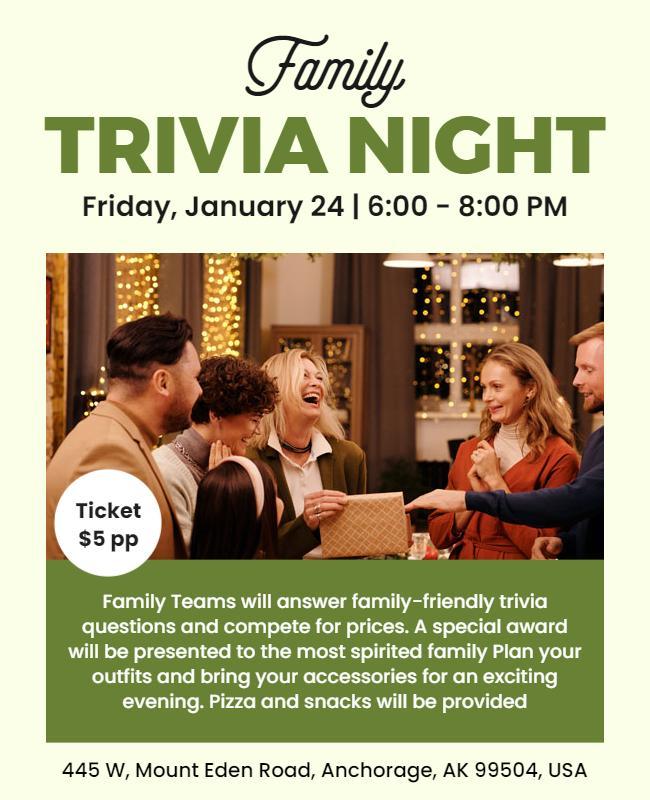 Family Trivia Night Event Flyer Template