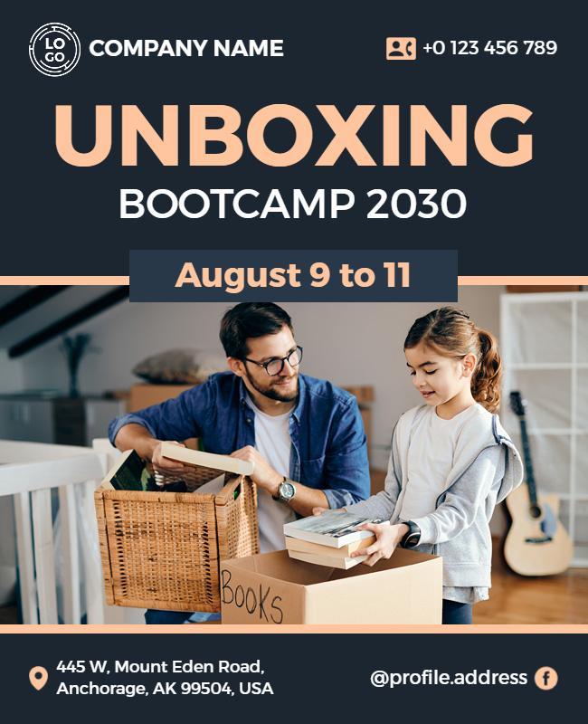 Family Unboxing Bootcamp Event Flyer Template