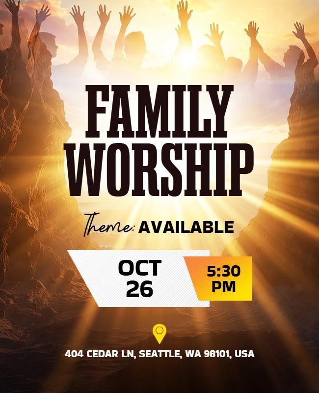 Family Worship Event Flyer Template
