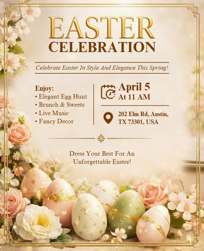Fancy Decor Easter Celebration Event Flyer Template