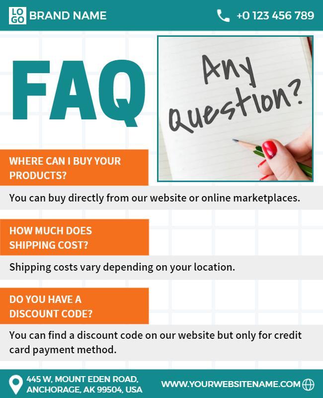 Faq and Customer Service Information Flyer Template