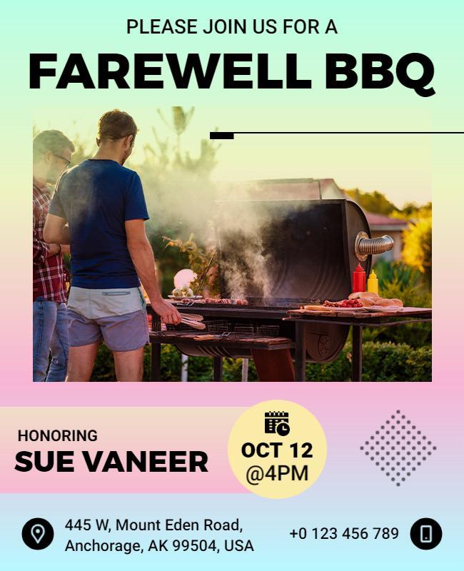 Farewell Barbecue Gathering Flyer Template