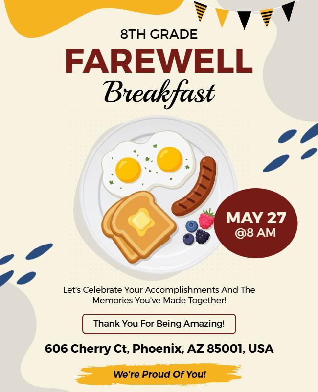 Farewell Breakfast Celebration Flyer Template