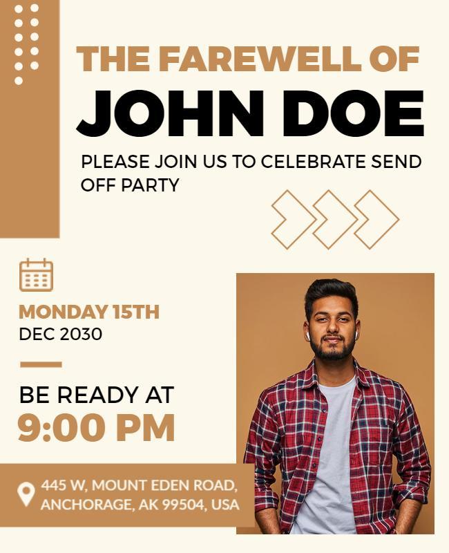 Farewell Celebration Send Off Party Flyer Template