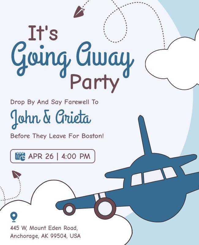 Farewell Departure Celebration Party Flyer Template