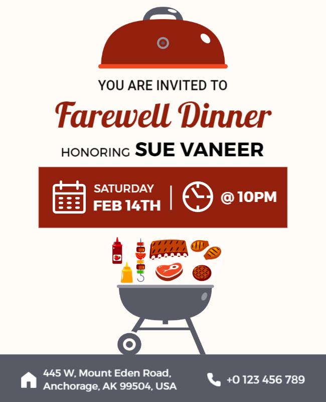 Farewell Dinner Invitation Flyer Template