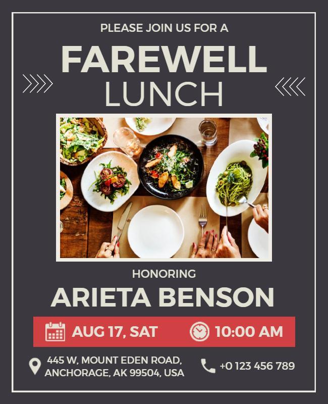 Farewell Lunch Invitation Flyer Template