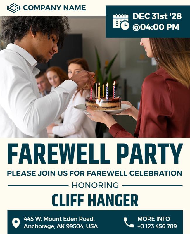 Farewell Party Celebration Invitation Flyer Template