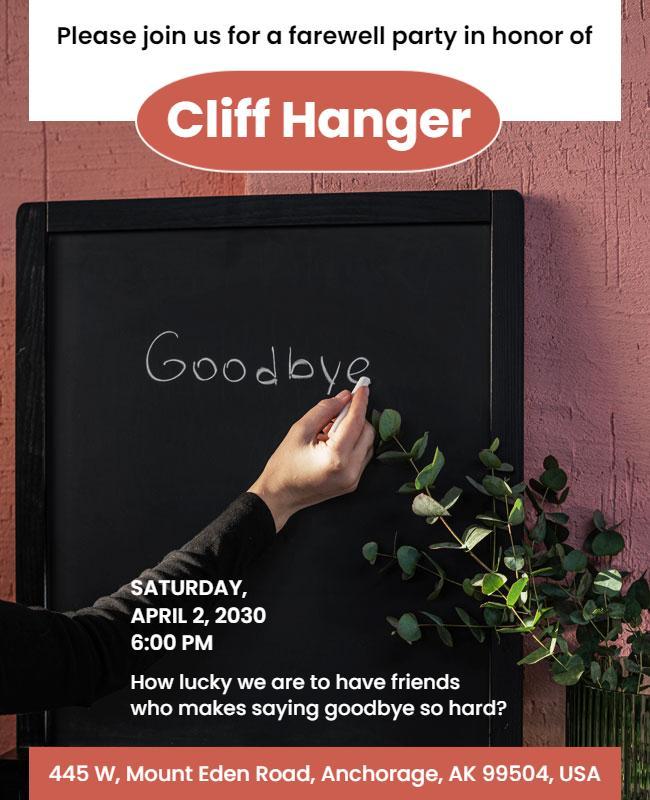 Farewell Party Goodbye Chalkboard Flyer Template