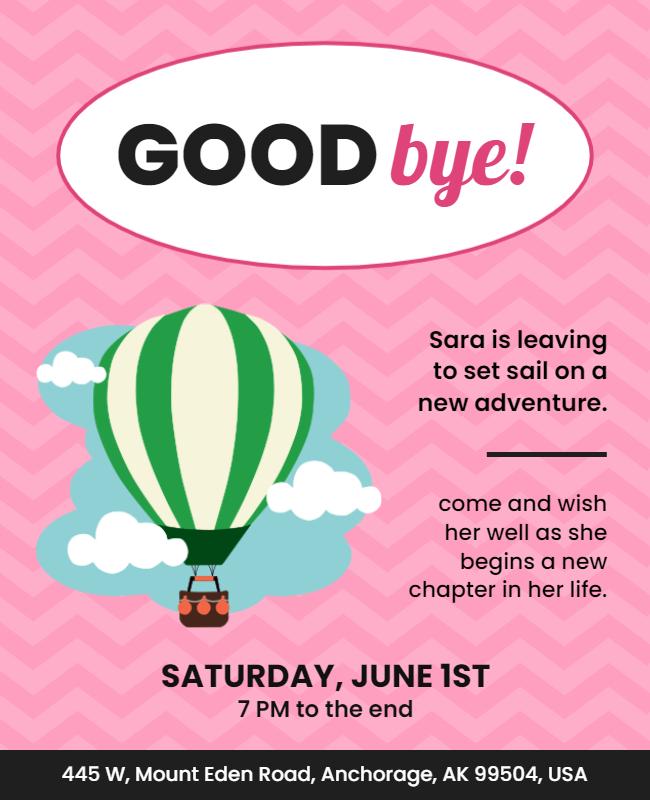 Farewell Party with Balloon Theme Flyer Template