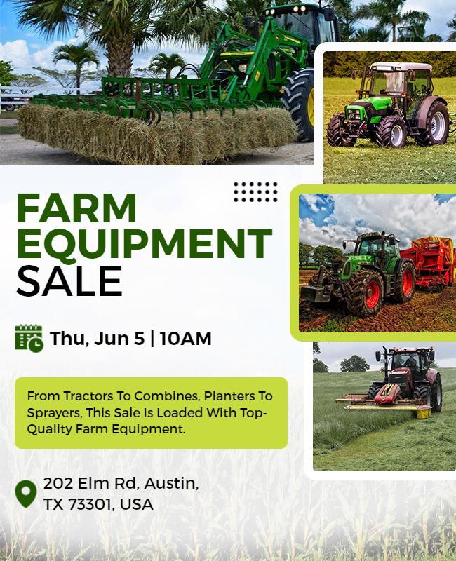 Farm Equipment Sale Promotional Flyer Template