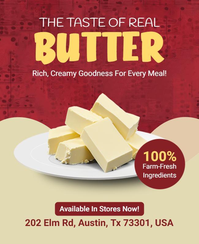 Farm-Fresh Butter Product Promotion Flyer Template
