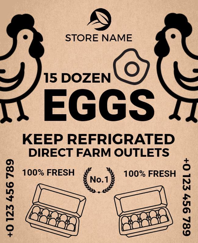 Farm Fresh Egg Supply Promotional Flyer Template