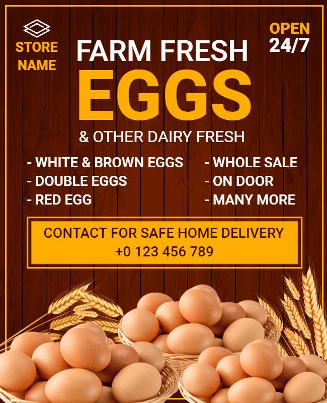 Farm Fresh Eggs Home Delivery Flyer Template