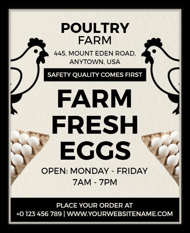 Charming Rustic Poultry Farm Fresh Eggs Flyer Template