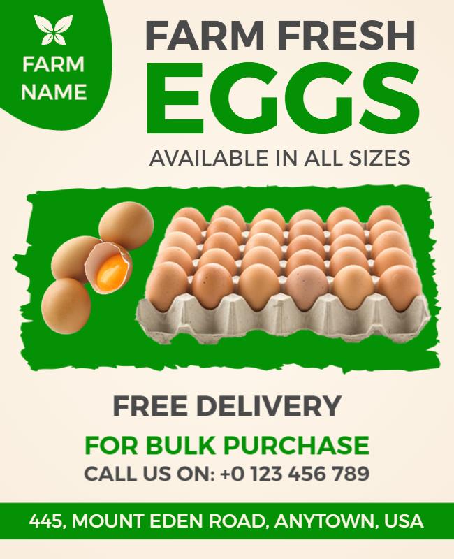 Fresh Green Farm Eggs Bulk Purchase Delivery Flyer Template