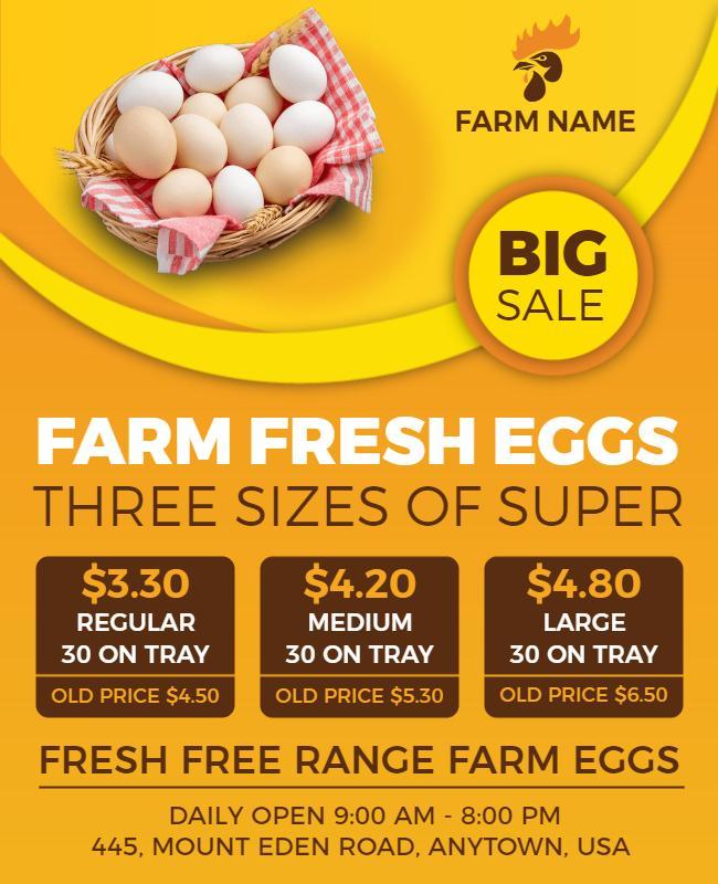 Farm Fresh Eggs Promotional Flyer Template