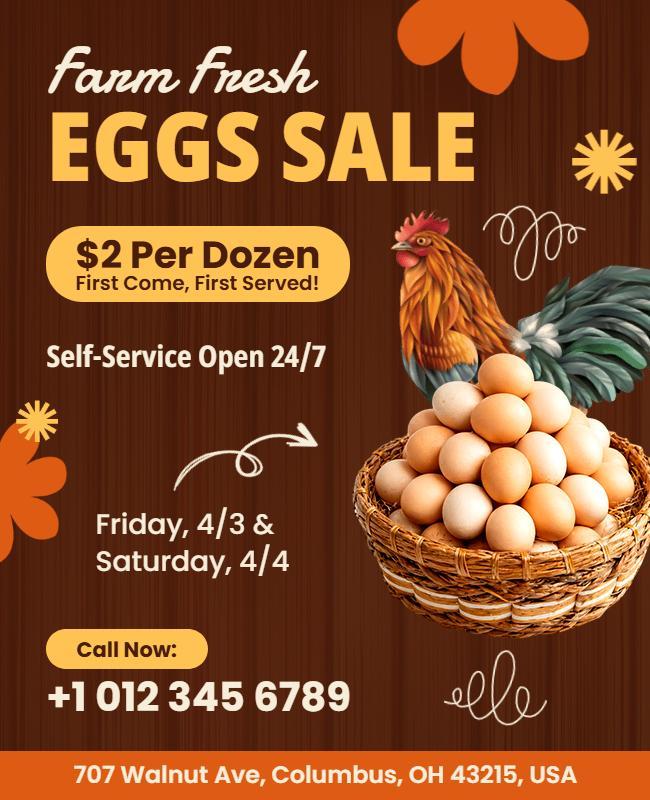 Farm Fresh Eggs Sale Poster Template
