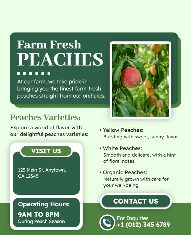 Farm Fresh Peaches Promotion Flyer Template