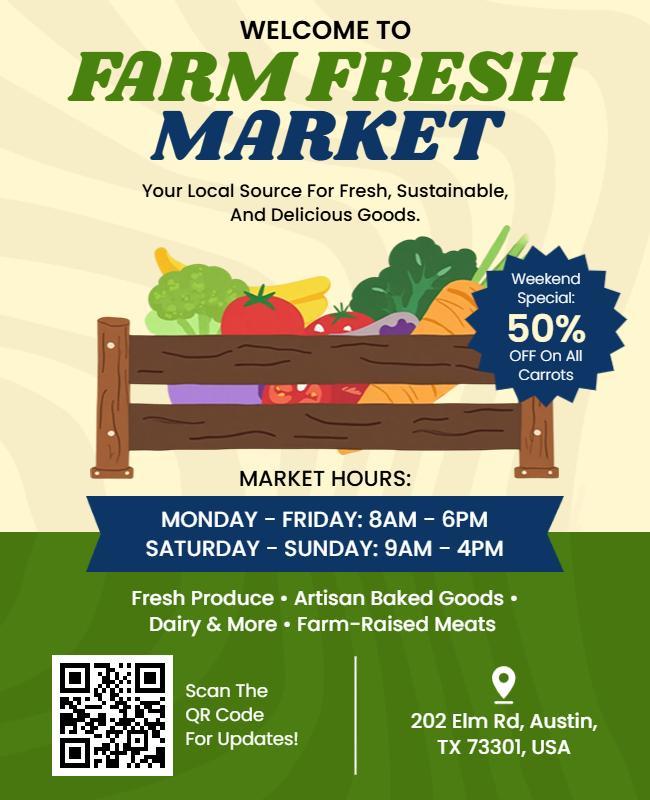 Farm Fresh Produce Market Promotion Flyer Template
