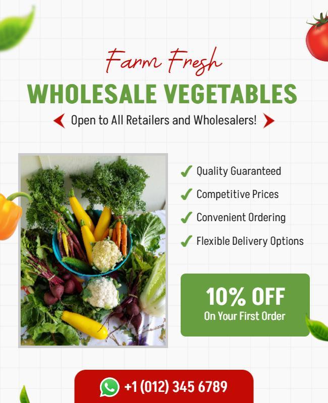 Farm Fresh Wholesale Vegetables Promotion Flyer Template