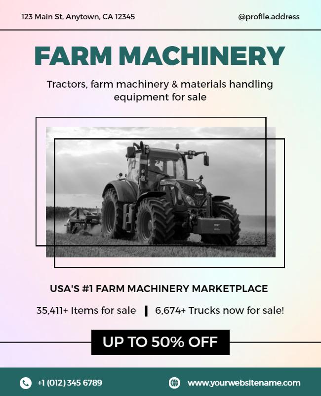 Farm Machinery Sale Promotional Flyer Template