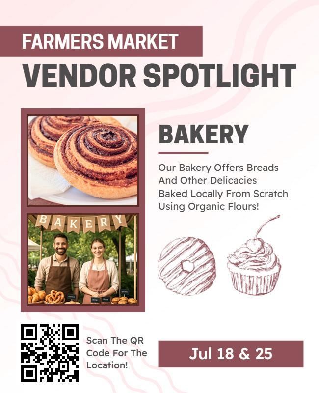 Farmers Market Bakery Vendor Spotlight Flyer Template