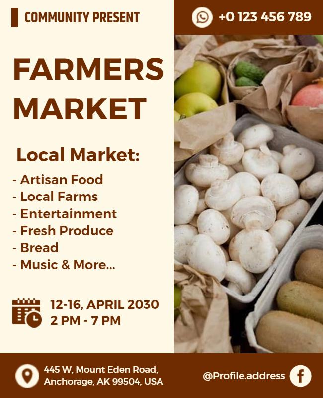 Farmers Market Local Produce Community Flyer Template