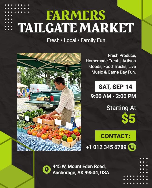 Farmers Tailgate Market Event Flyer Template