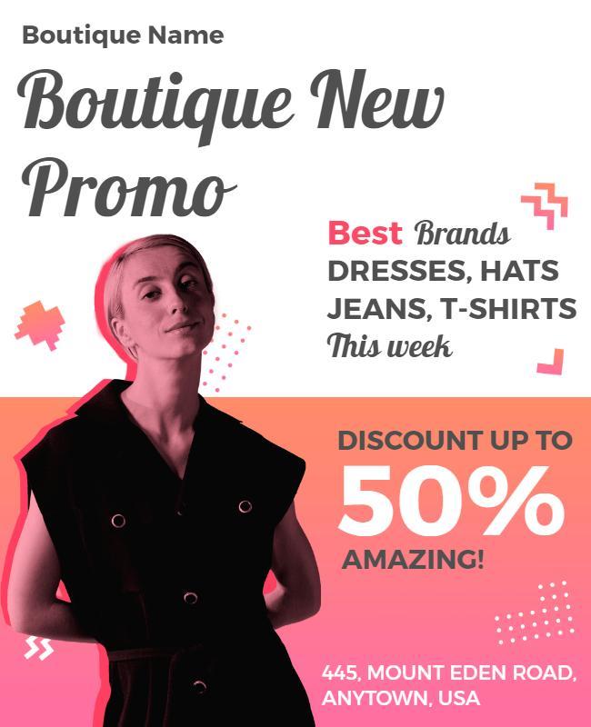 Fashion Boutique Promotional Discount Flyer Template