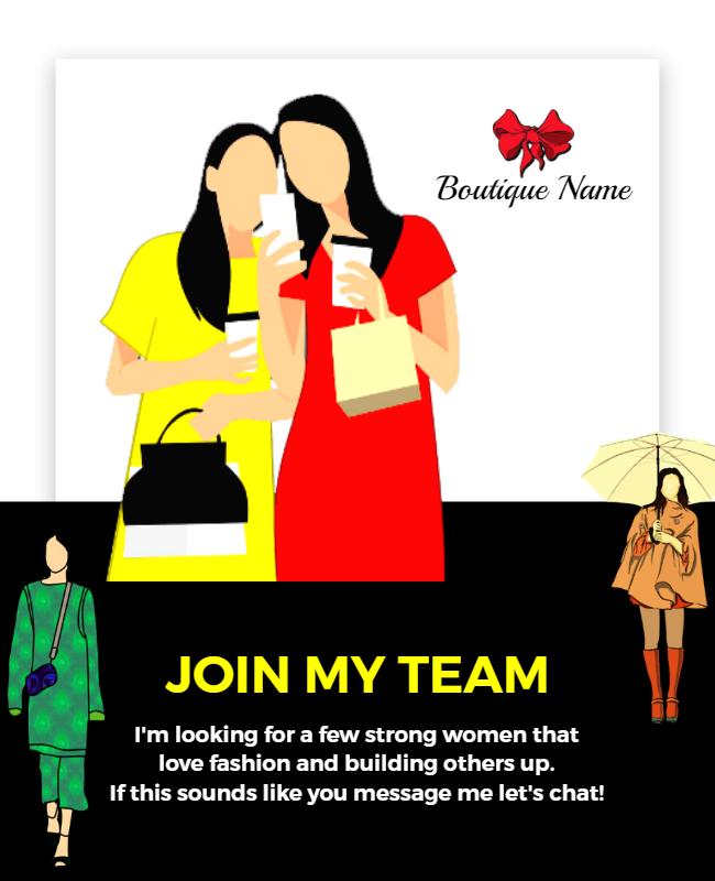 Fashion Boutique Team Recruitment Flyer Template