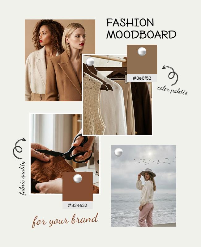 Fashion Brand Moodboard Photo Collage Poster Template