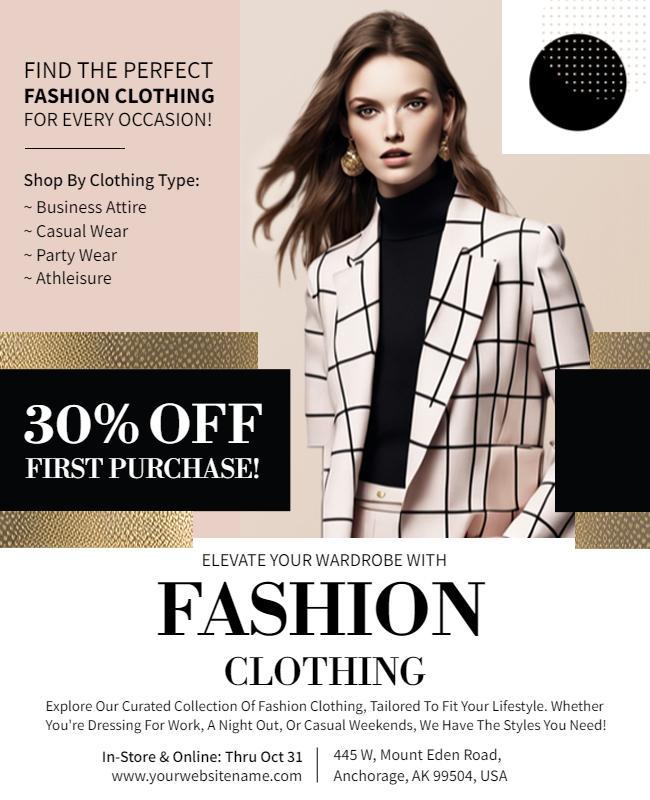 Fashion Clothing Promotional Discount Flyer Template