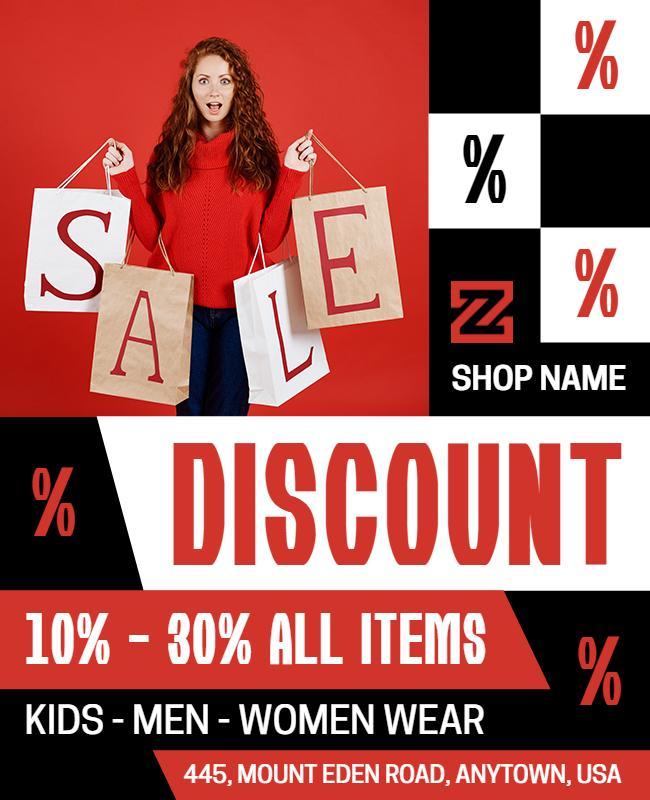 Fashion Clothing Sale Discount Flyer Template