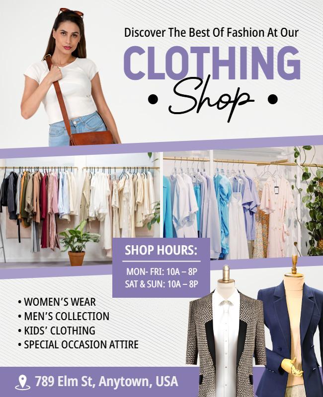 Fashion Clothing Shop Promotional Flyer Template