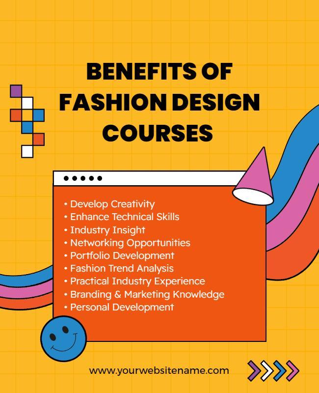 Fashion Design Course Benefits Flyer Template