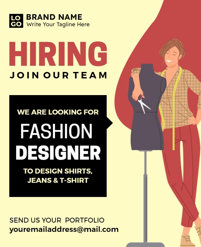 Fashion Designer Hiring Announcement Flyer Template