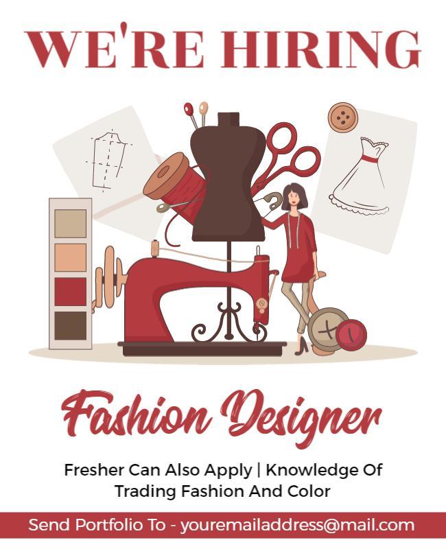 Fashion Designer Job Hiring Flyer Template