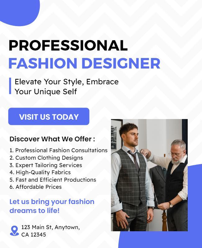 Fashion Designer Service Offering Flyer Template