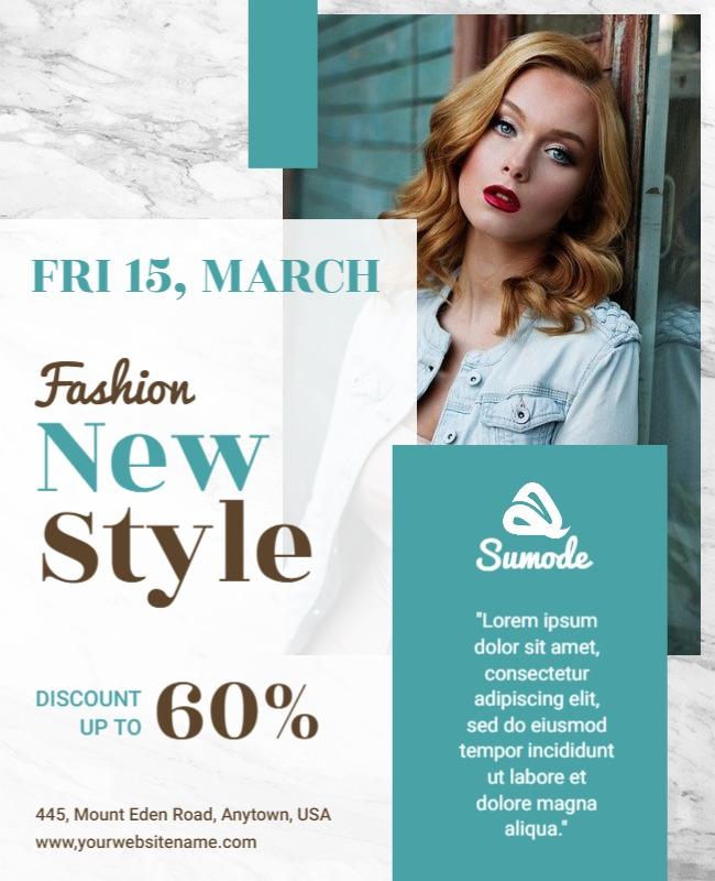 Fashion Discount Event Announcement Flyer Template