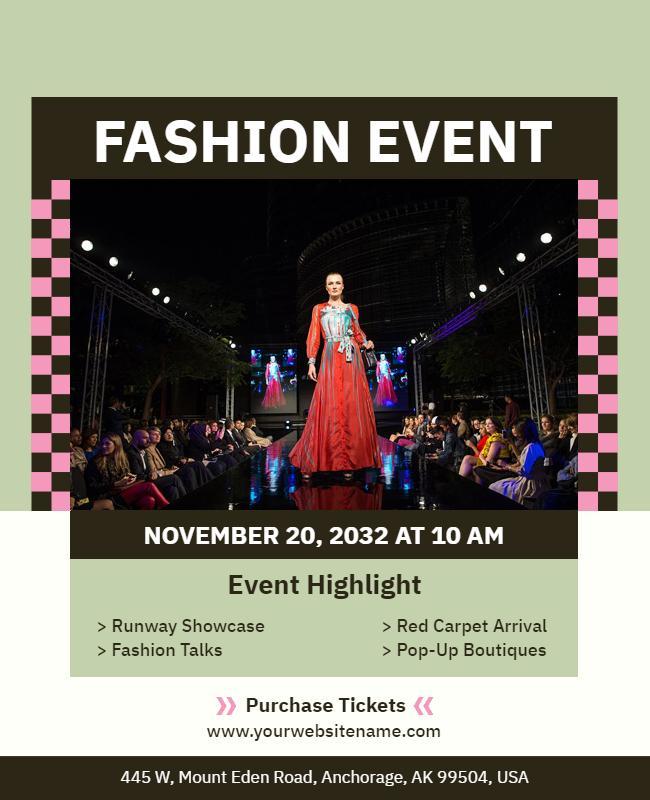 Fashion Event Runway Showcase Flyer Template