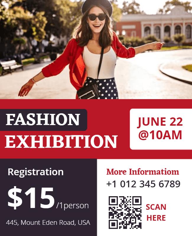 White fashion exhibition flyer template