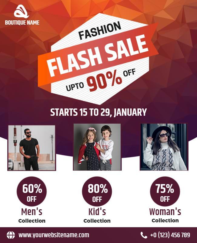 Fashion Flash Sale Discount Offer Flyer Template