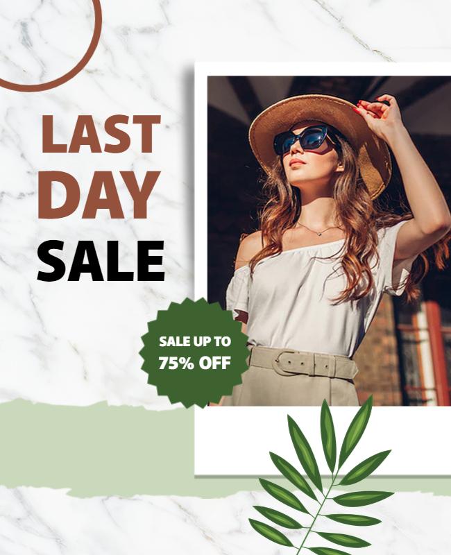 Fashion Last Day Sale Promotional Flyer Template