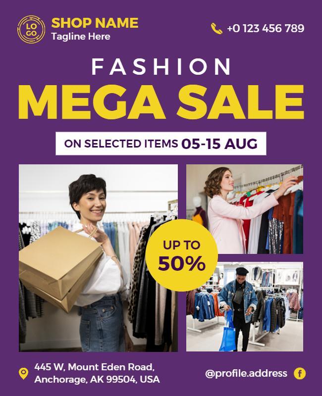 Fashion Mega Sale Promotional Flyer Template