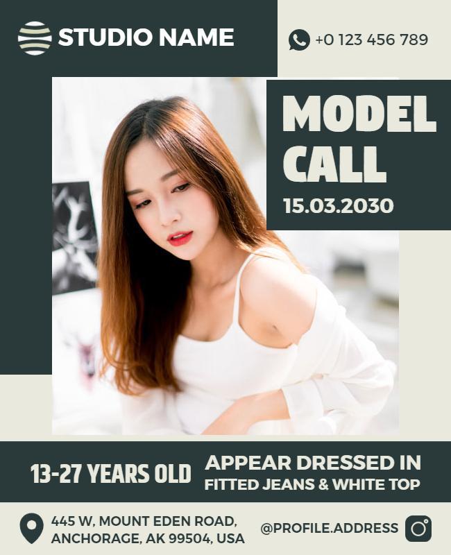 Fashion Model Call Event Announcement Flyer Template