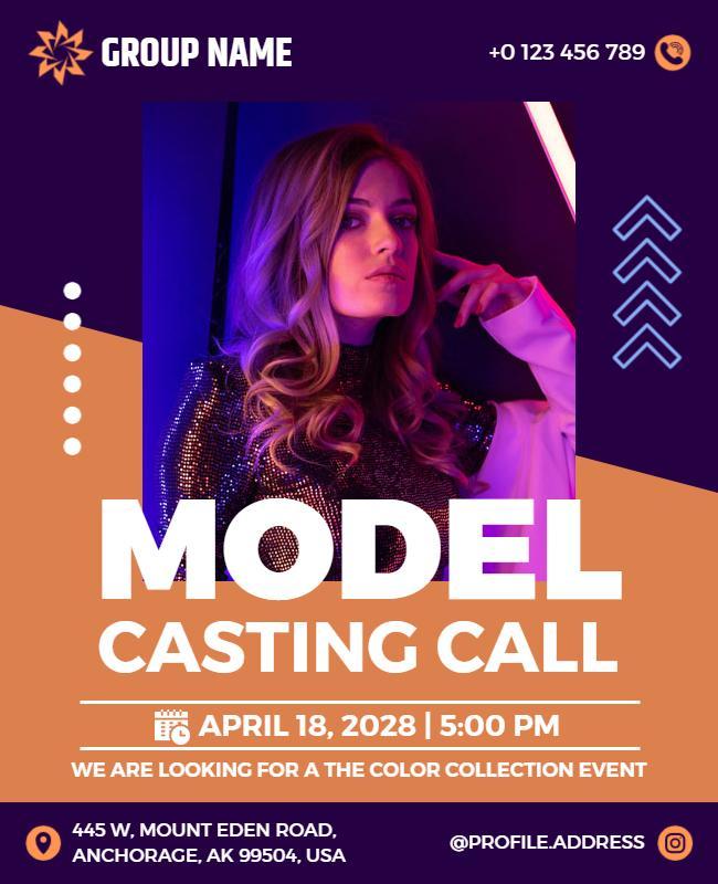 Fashion Model Casting Call Event Flyer Template