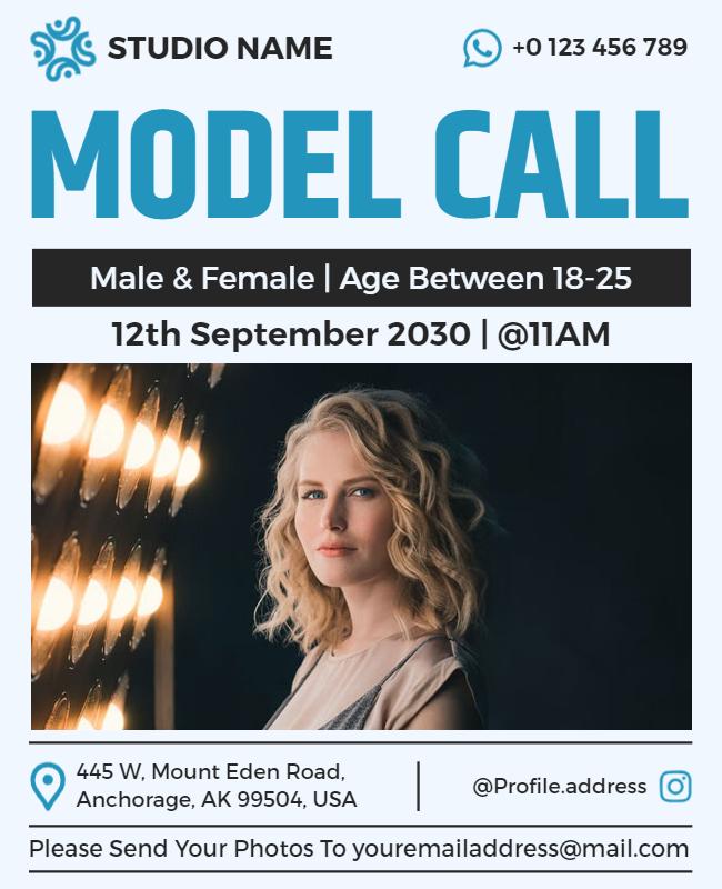 Fashion Model Casting Call Flyer Template